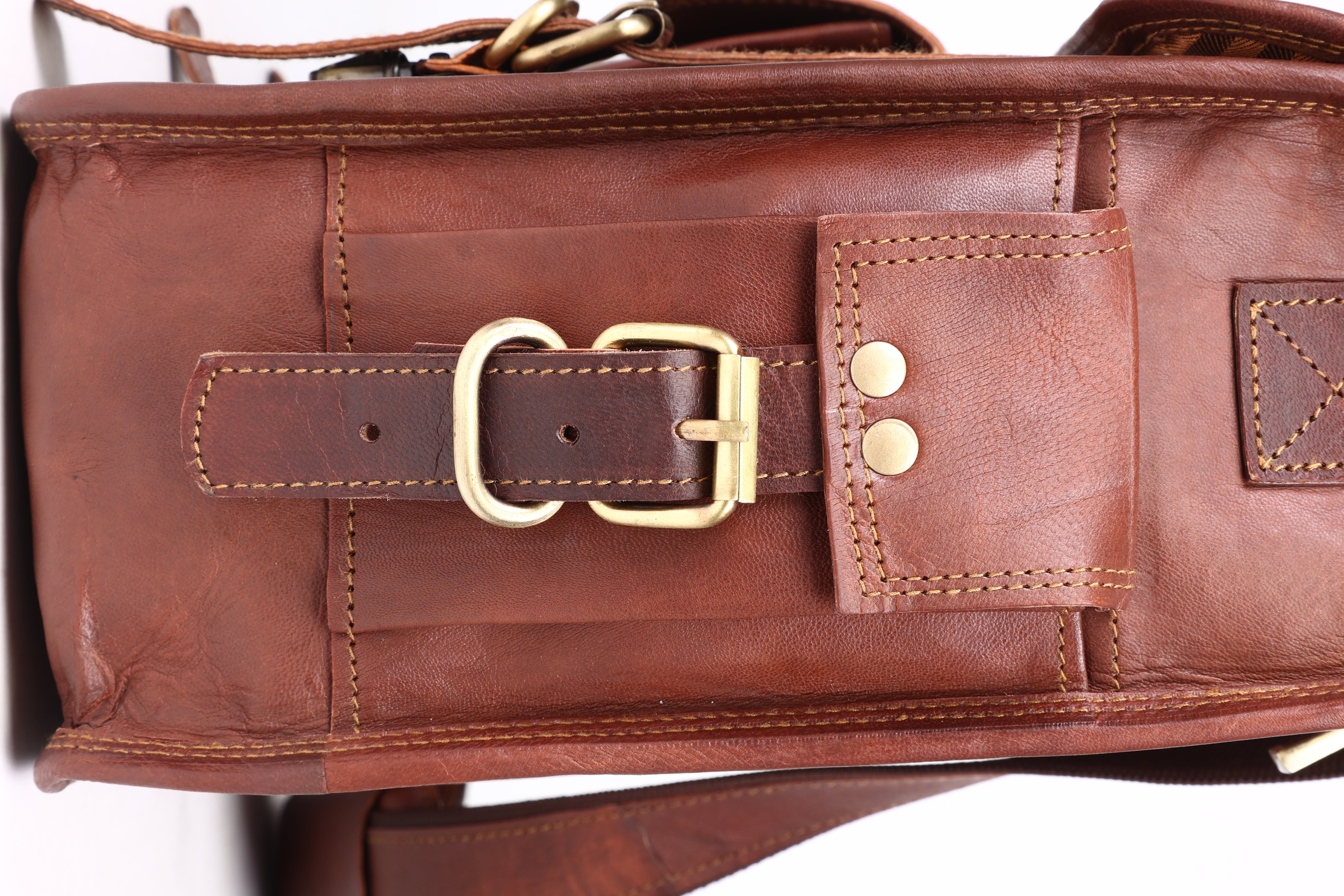 DEKVIO Leather Messenger Bag 15.6 Inch Laptop Briefcase Vintage Crossbody Shoulder Satchel for Men Women