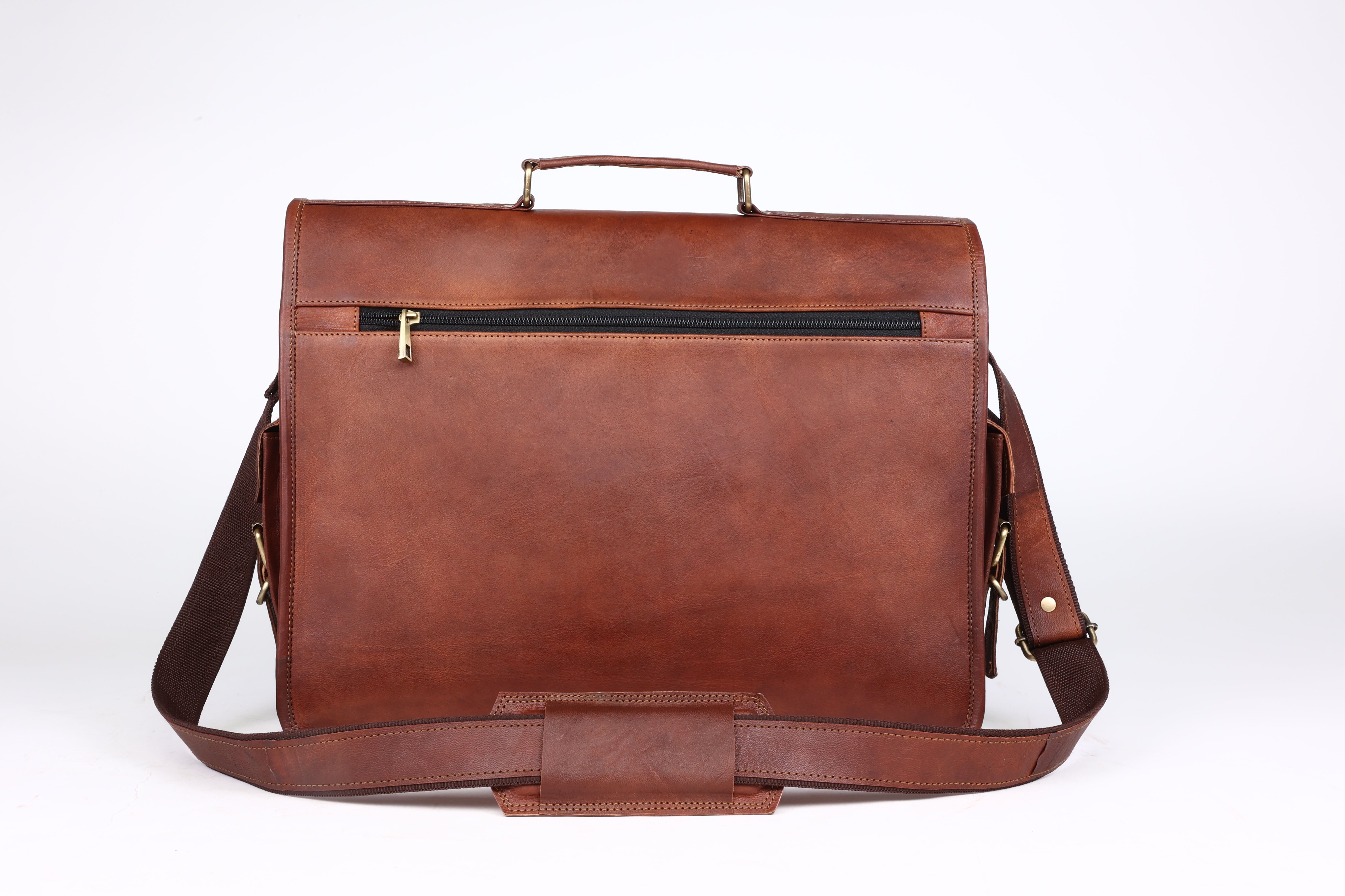DEKVIO Leather Messenger Bag 15.6 Inch Laptop Briefcase Vintage Crossbody Shoulder Satchel for Men Women