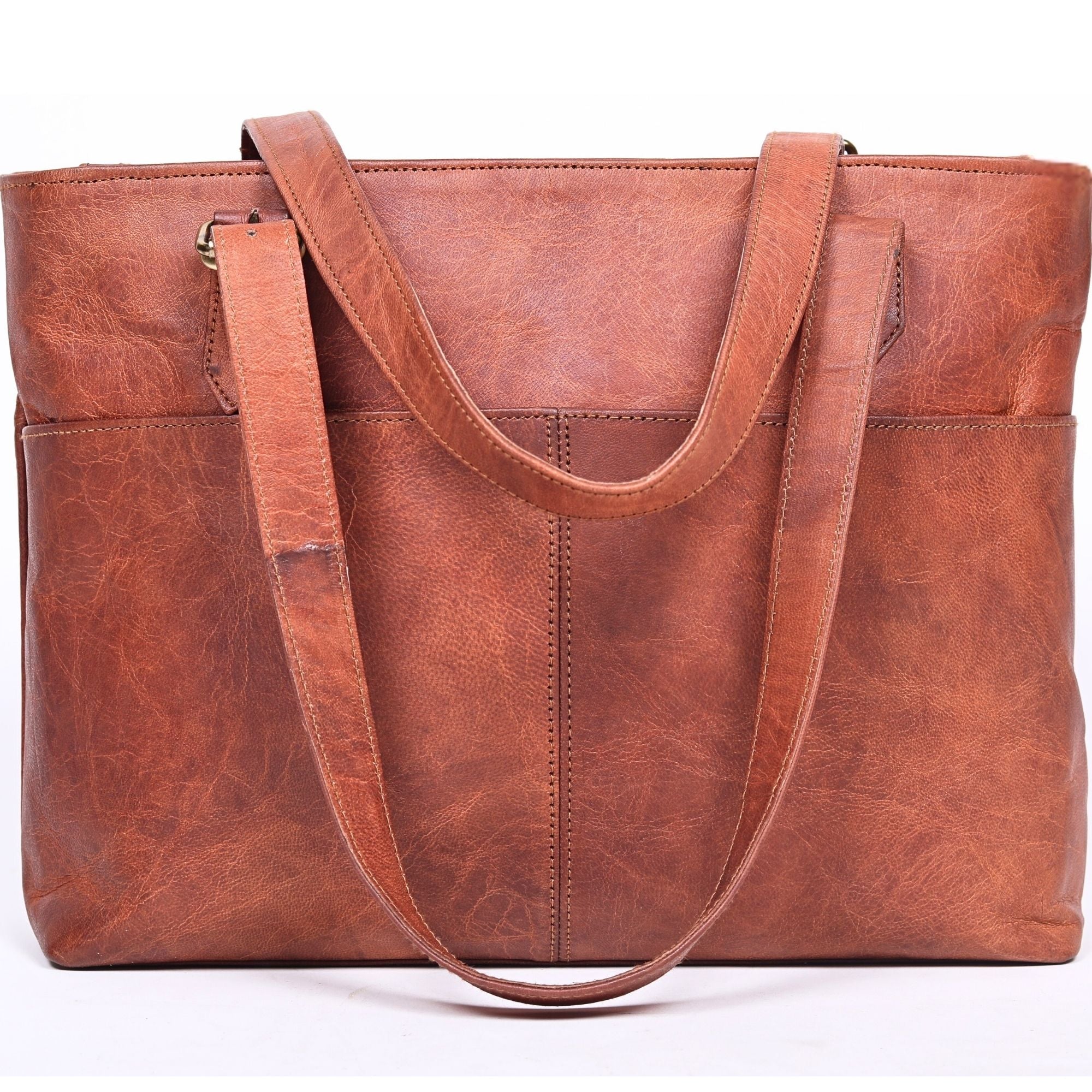 DEKVIO Leather Tote Bag for Women Large Capacity Shoulder Handbag Genuine Leather Everyday Purse for Work Travel Shopping