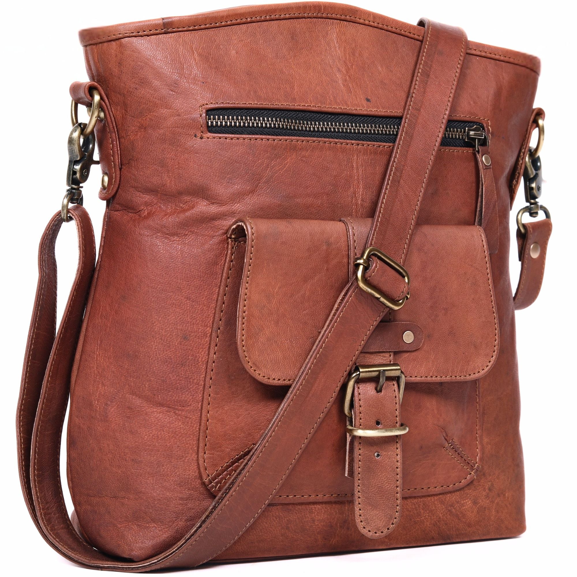 DEKVIO Genuine Leather Crossbody Bag for Women | Vintage Leather Shoulder Purse