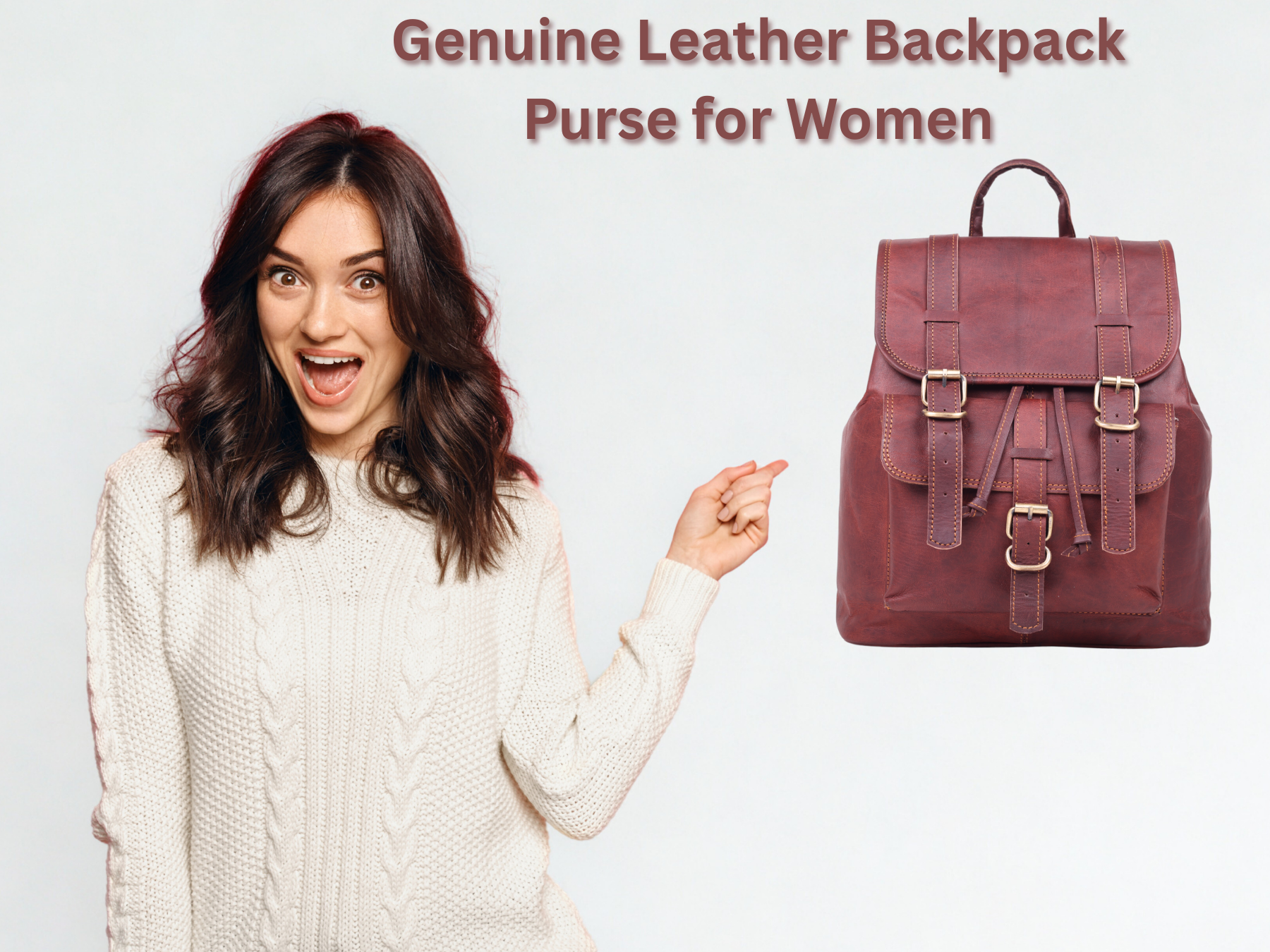 DEKVIO large leather backpack men airport business travel lifestyle