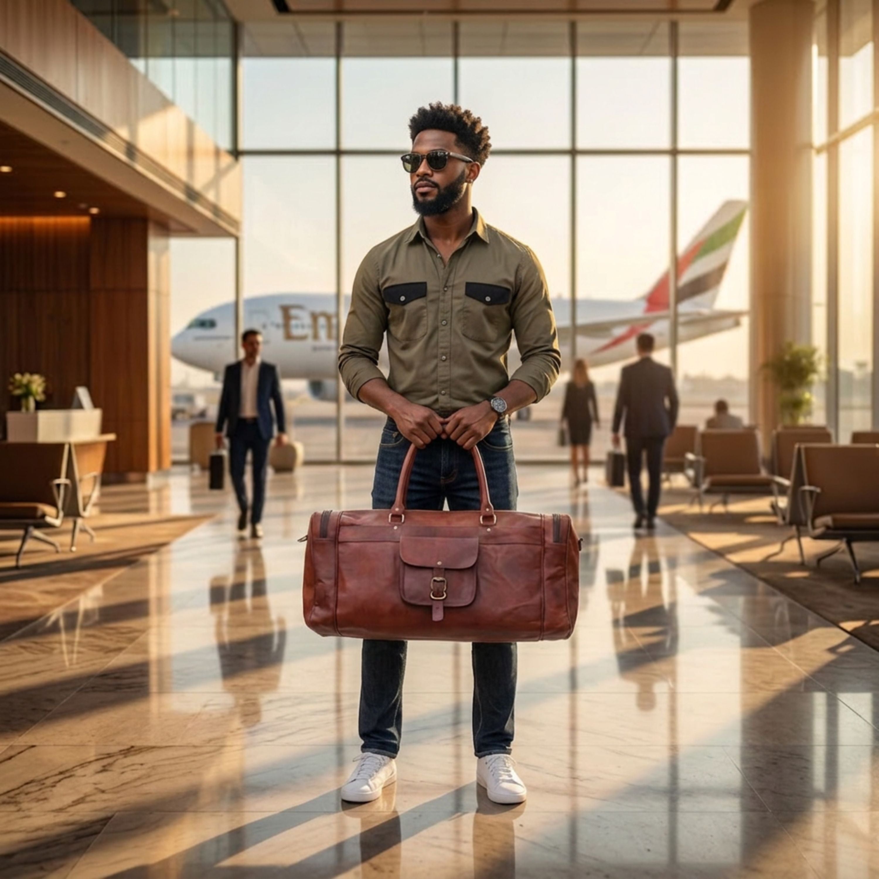 DEKVIO 24" Handcrafted Genuine Leather Duffle Bag | Vintage Weekender Travel Bag | Men & Women | Brown, Tan, Black