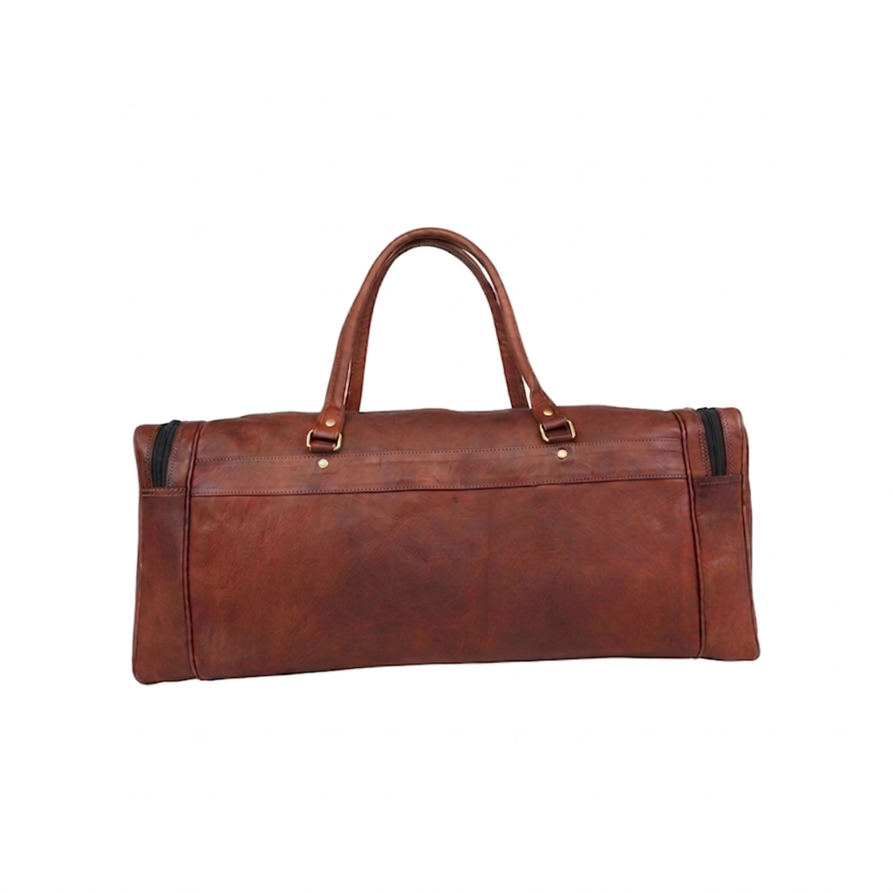 DEKVIO 24" Handcrafted Genuine Leather Duffle Bag | Vintage Weekender Travel Bag | Men & Women | Brown, Tan, Black