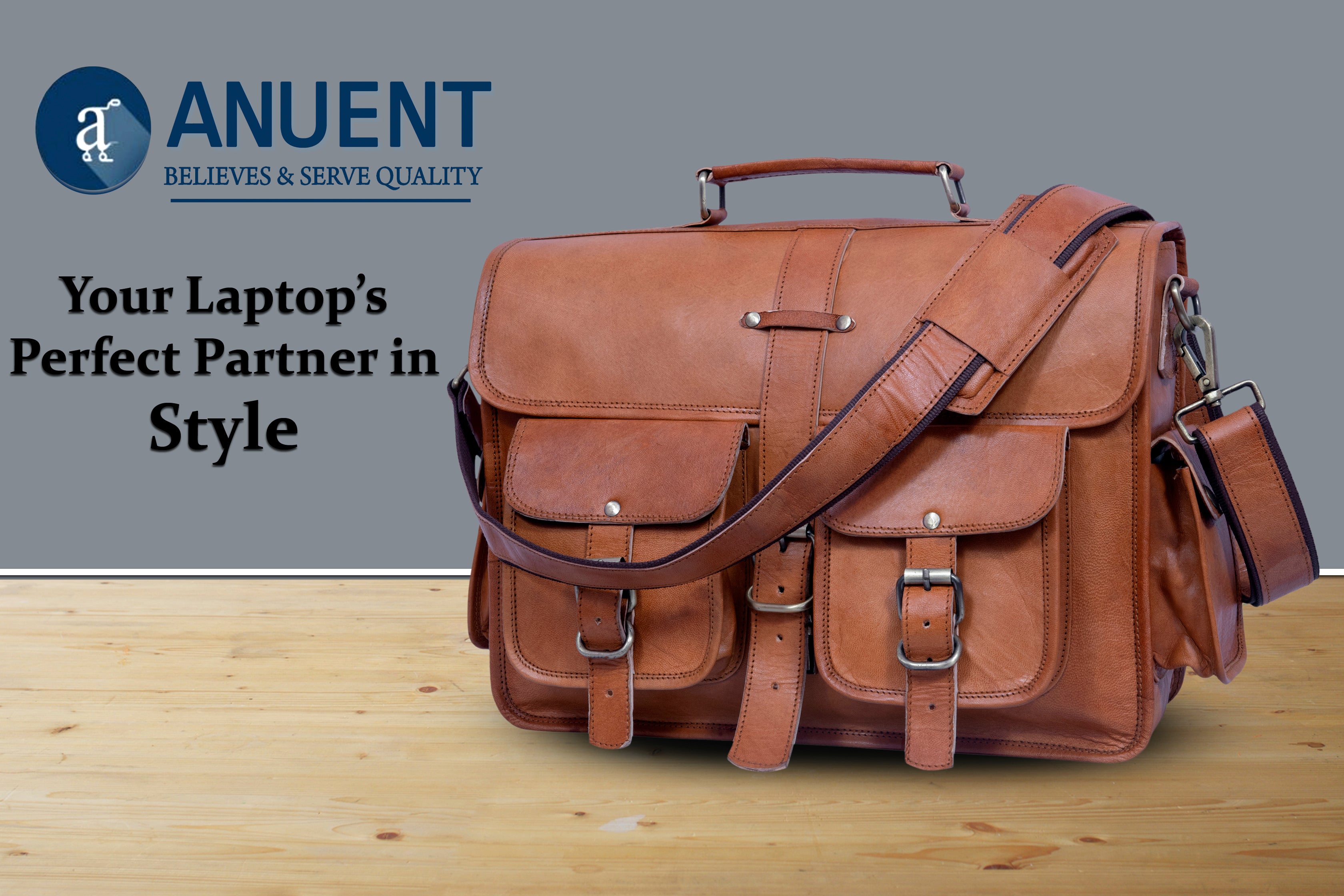 DEKVIO Leather Messenger Bag Vintage Crossbody Laptop Briefcase 15.6 Inch Shoulder Satchel for Men Women