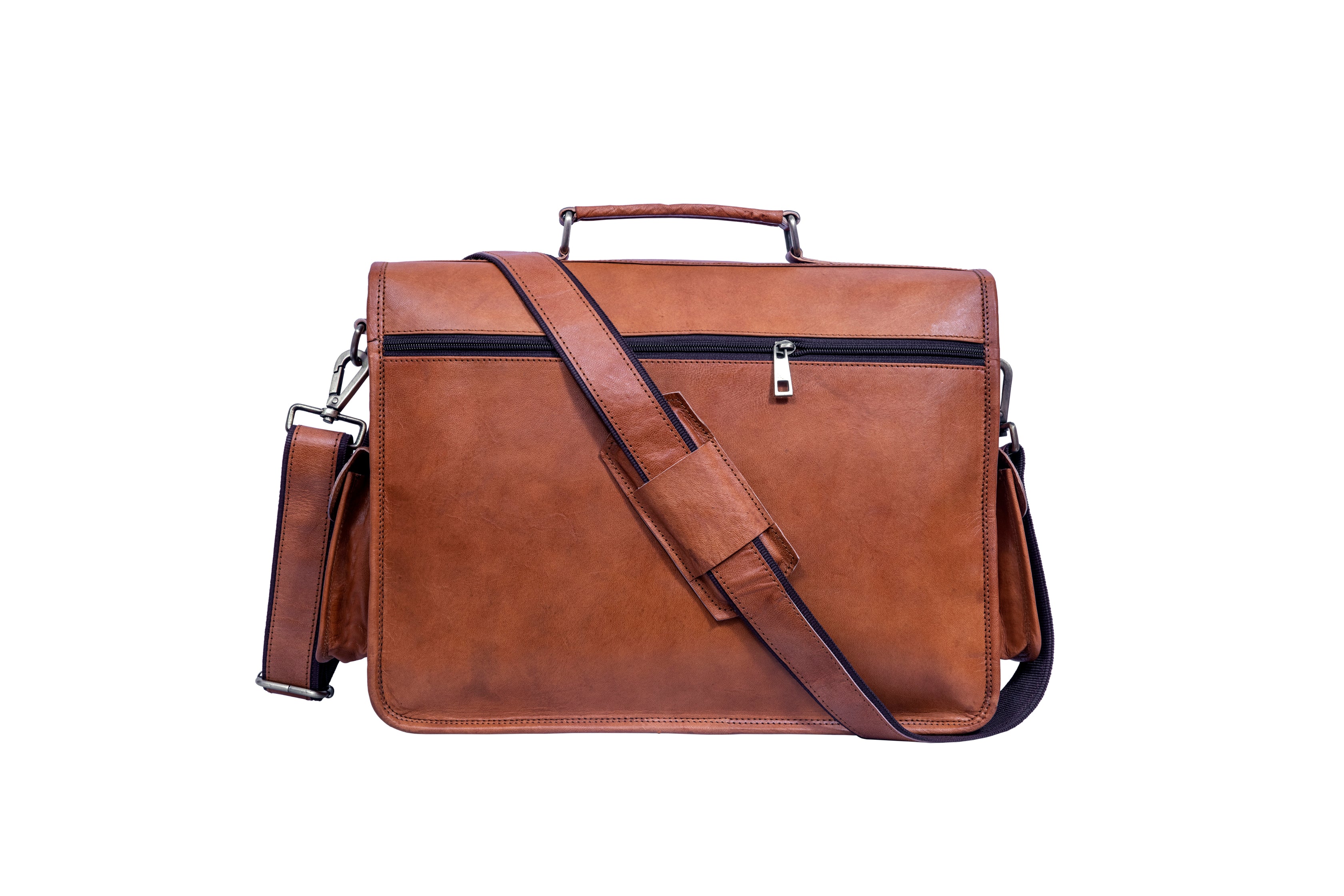 DEKVIO Leather Messenger Bag Vintage Crossbody Laptop Briefcase 15.6 Inch Shoulder Satchel for Men Women
