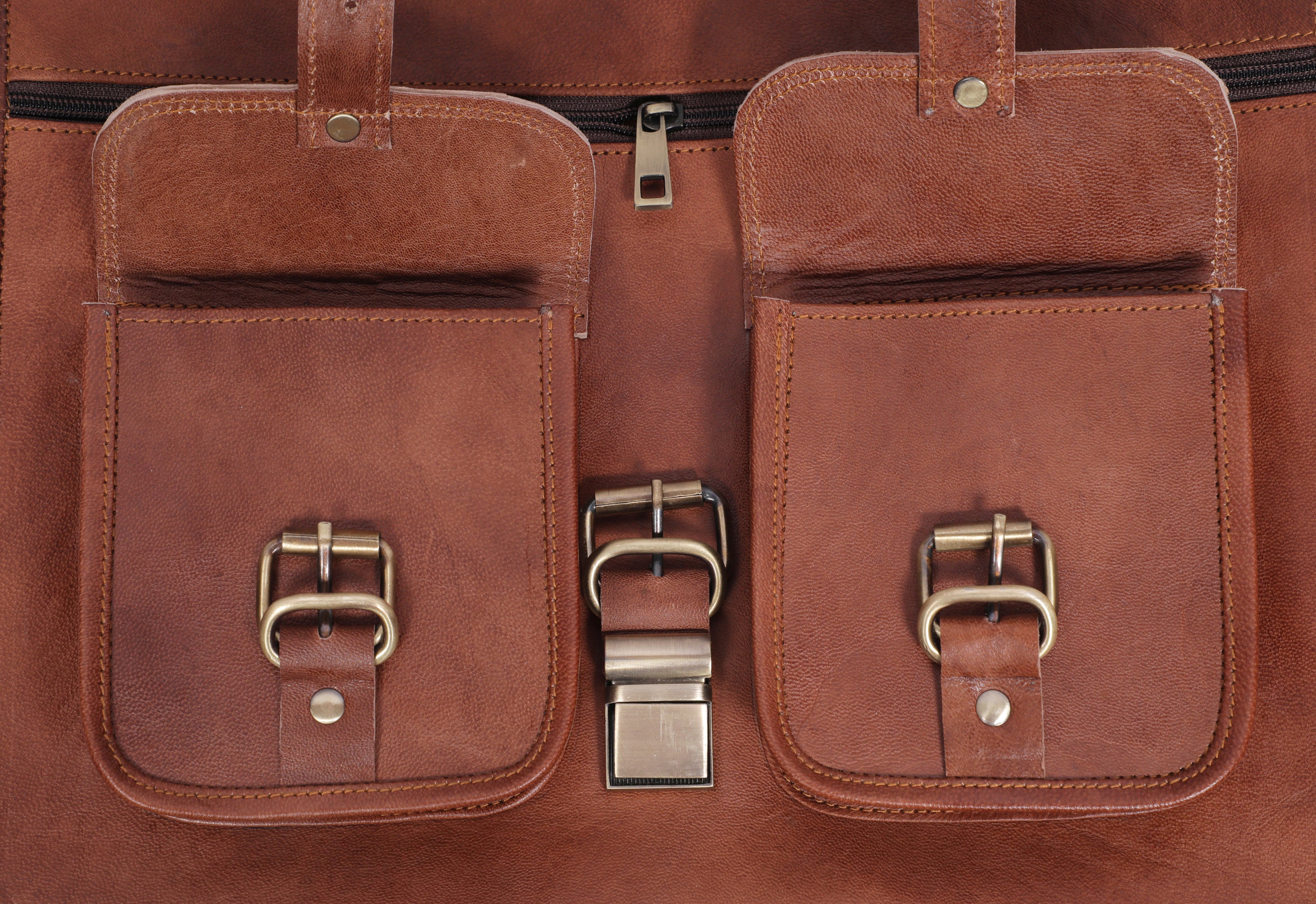 DEKVIO Leather Messenger Bag Vintage Crossbody Laptop Briefcase 15.6 Inch Shoulder Satchel for Men Women