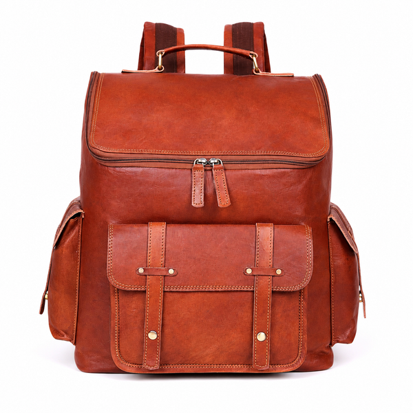 DEKVIO 17" Large Handcrafted Genuine Leather Backpack | Vintage Laptop Rucksack for Men & Women | Travel, Work & College | Brown, Coffee, Tan, Black