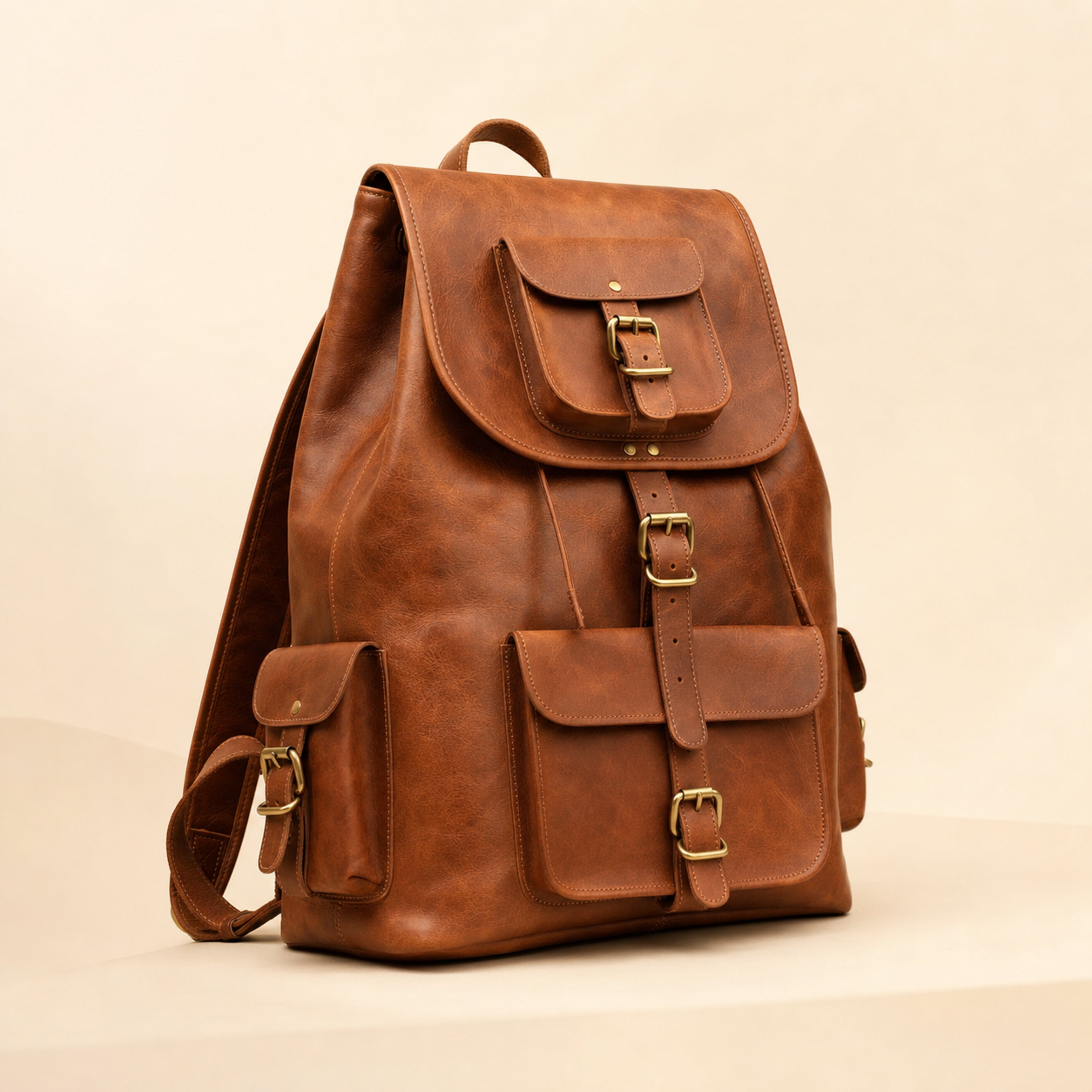 DEKVIO 20" Handcrafted Genuine Leather Backpack | Laptop Rucksack for Men & Women | Travel, Work & College Bag | Brown, Coffee, Tan, Black
