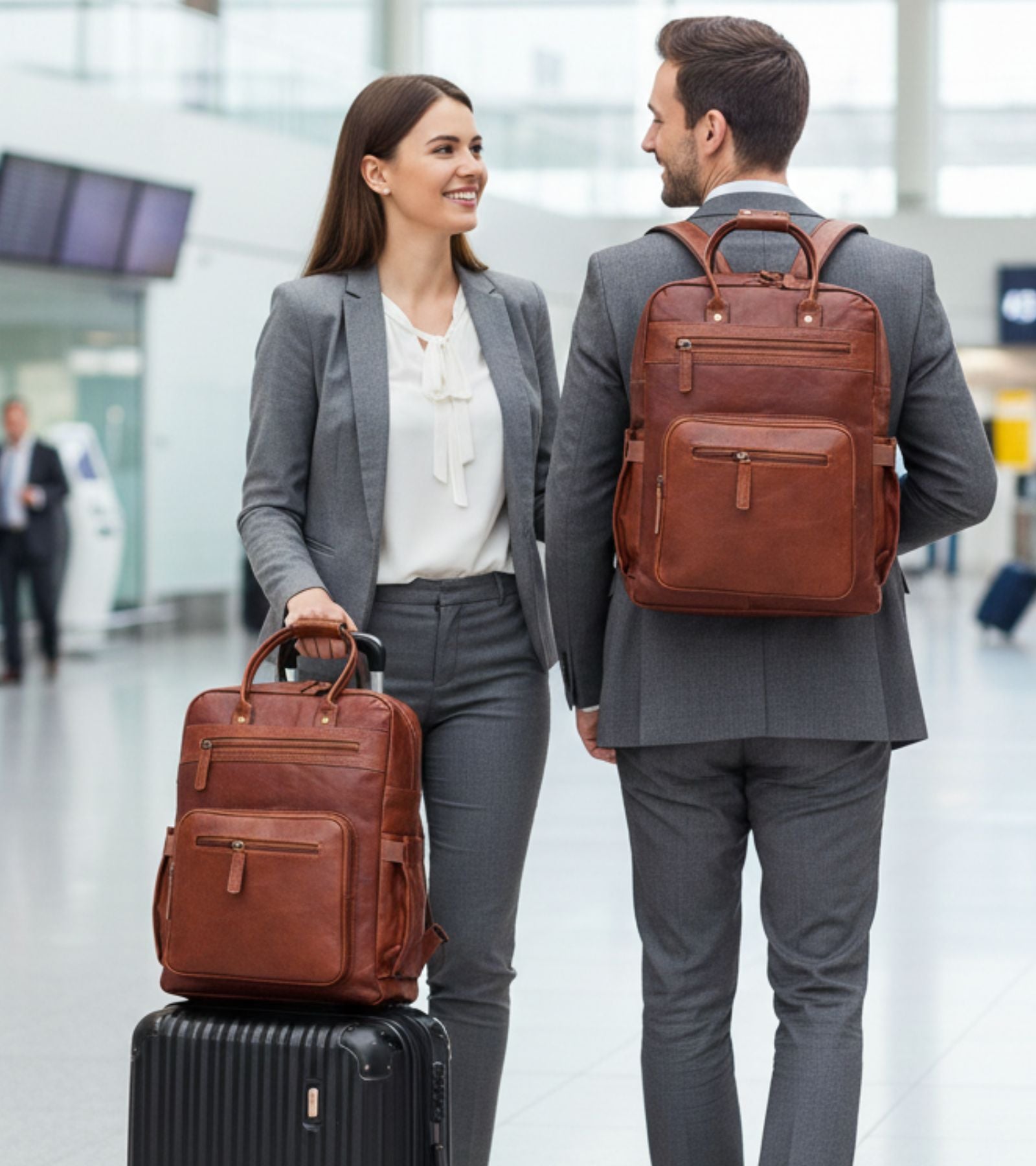DEKVIO 16" Handcrafted Genuine Leather Laptop Backpack | Travel & Business Rucksack for Men & Women | Brown, Coffee, Tan, Black