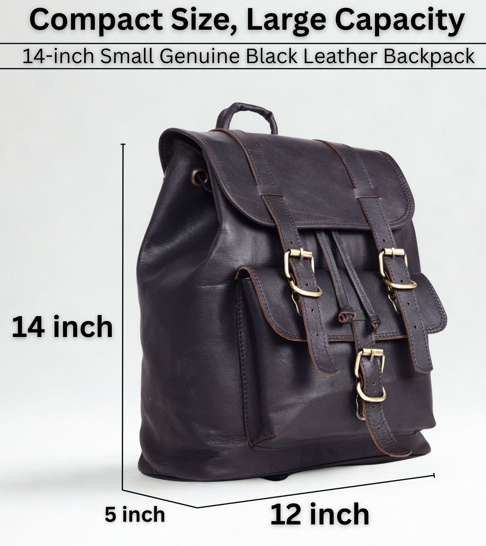 DEKVIO 16" Handcrafted Genuine Leather Backpack for Women | Laptop Rucksack | Travel, Work & College Bag | Brown, Coffee, Tan, Black
