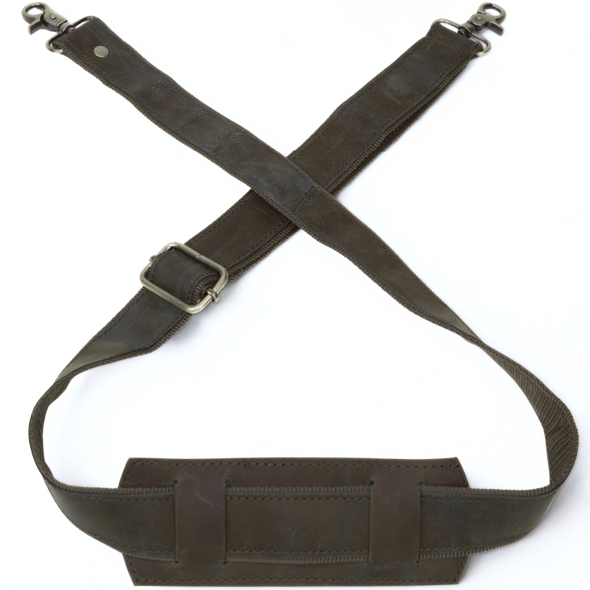 DEKVIO Genuine Leather Replacement Shoulder Strap | Universal Adjustable Crossbody Strap for Duffle, Messenger, Laptop & Briefcase Bags
