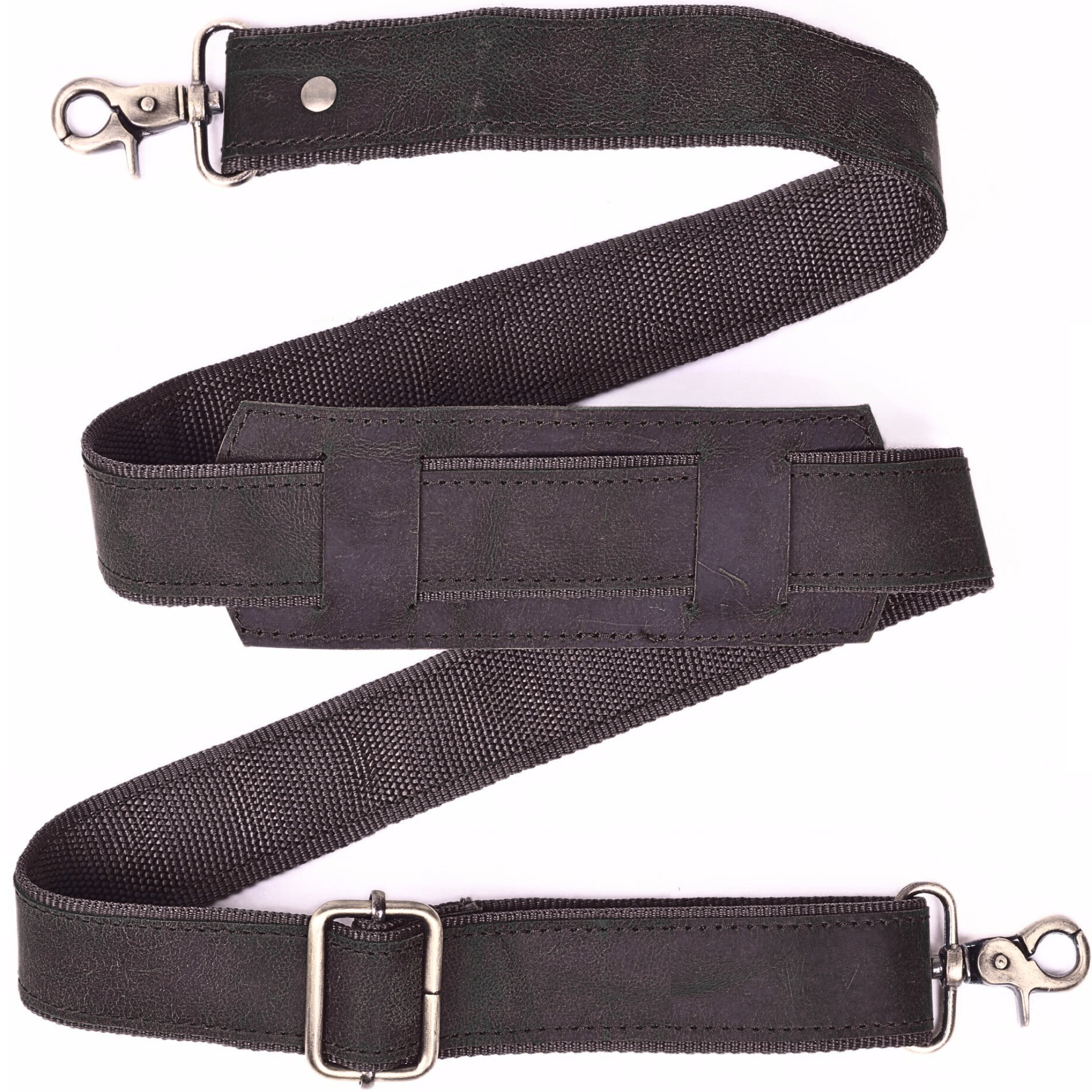DEKVIO Genuine Leather Replacement Shoulder Strap | Universal Adjustable Crossbody Strap for Duffle, Messenger, Laptop & Briefcase Bags