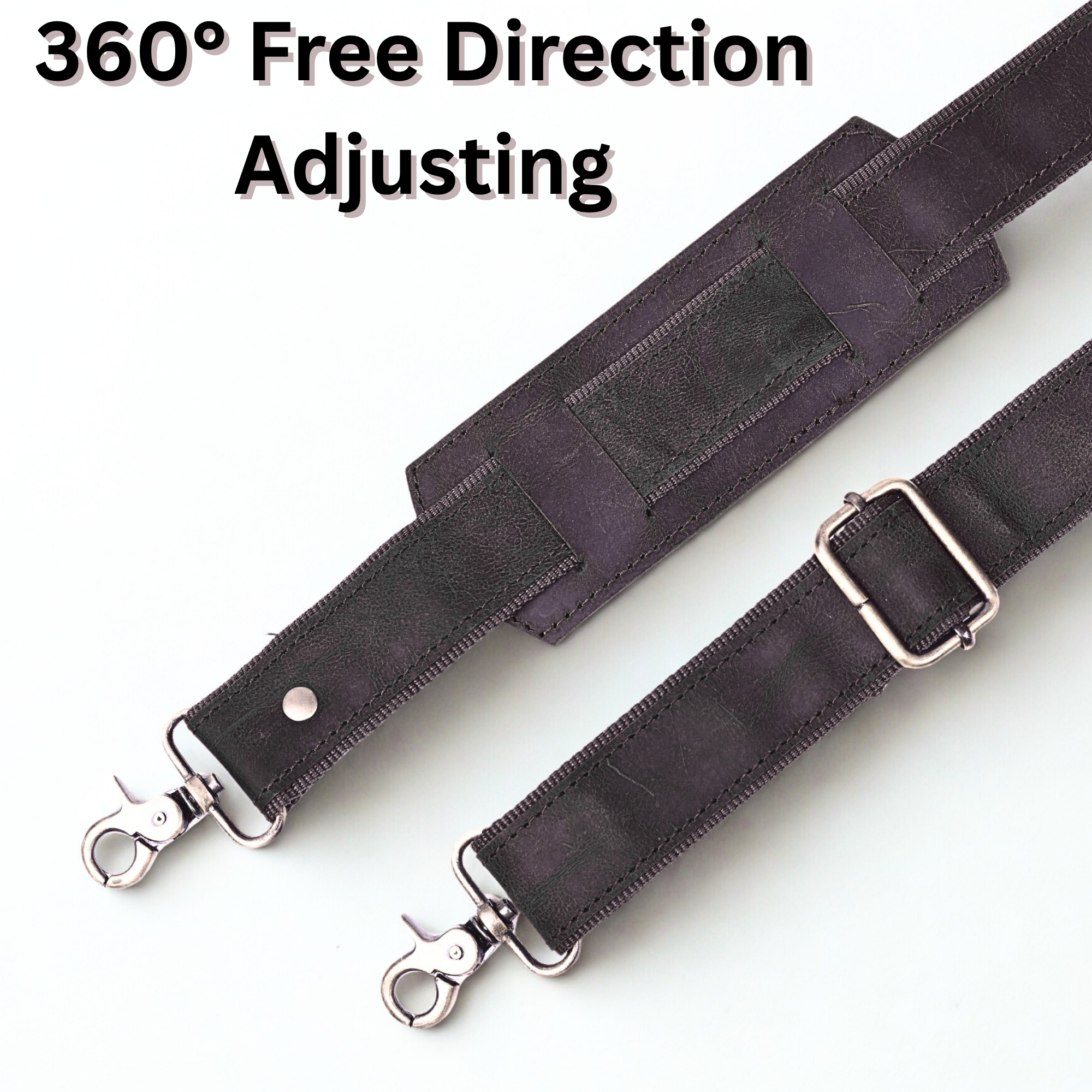DEKVIO Genuine Leather Replacement Shoulder Strap | Universal Adjustable Crossbody Strap for Duffle, Messenger, Laptop & Briefcase Bags
