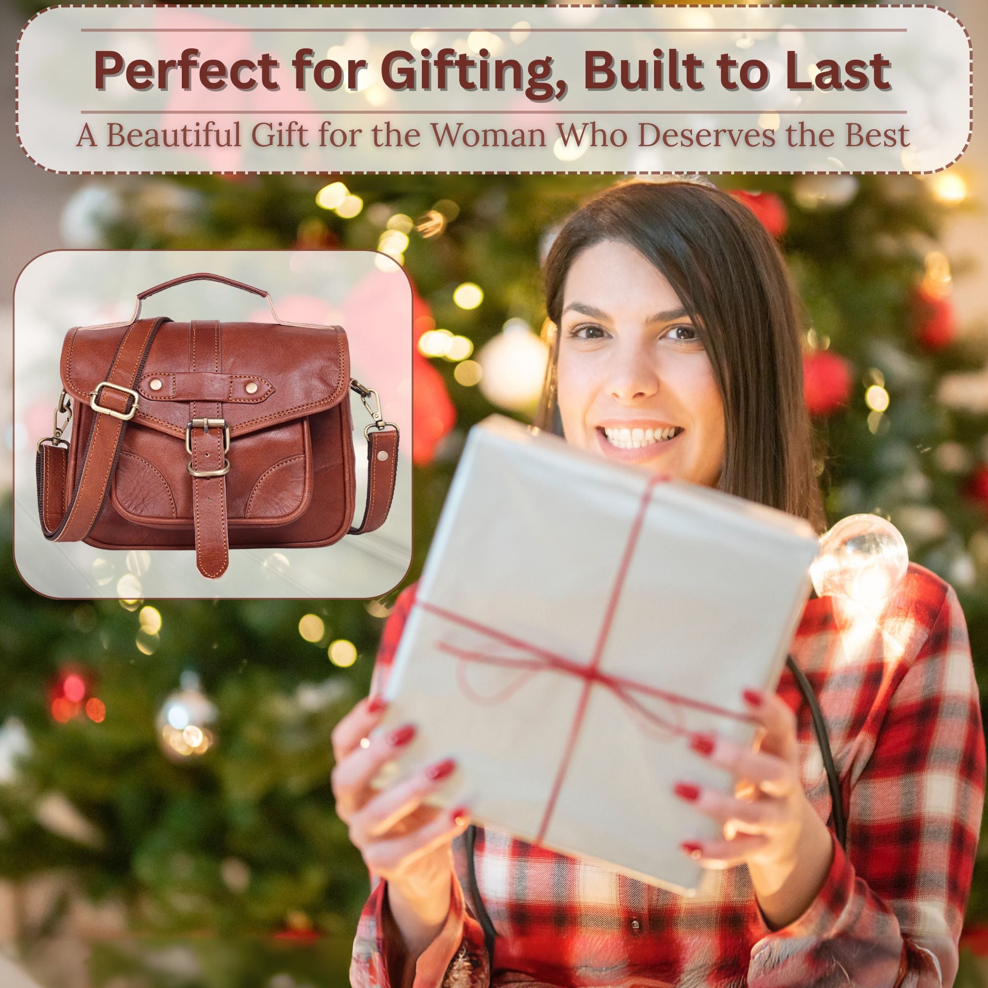 DEKVIO Vintage Leather Crossbody Bag for Women | Genuine Leather Satchel Purse with Adjustable Strap