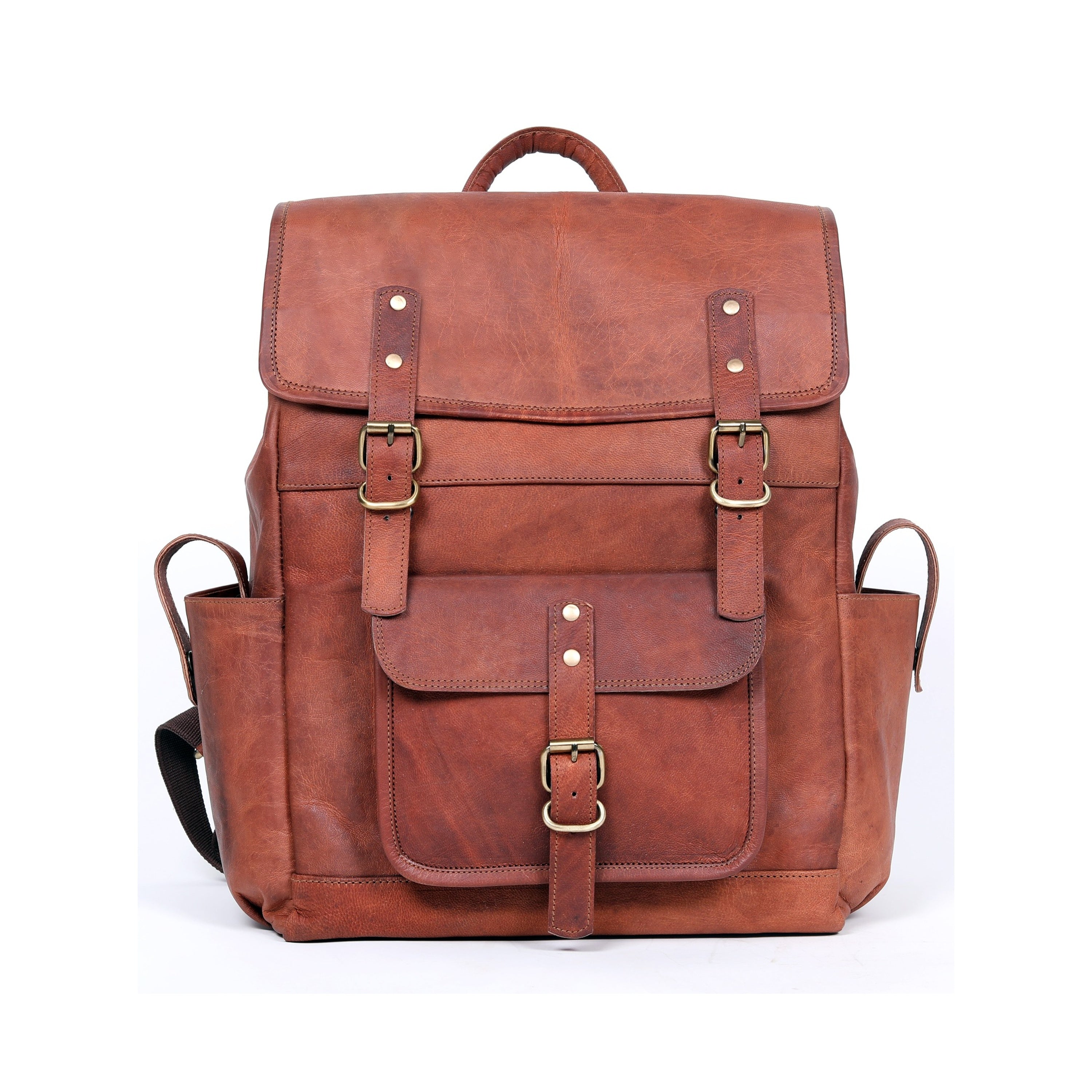 DEKVIO Leather Utility Laptop Backpack | Full Grain Travel & Work Bag