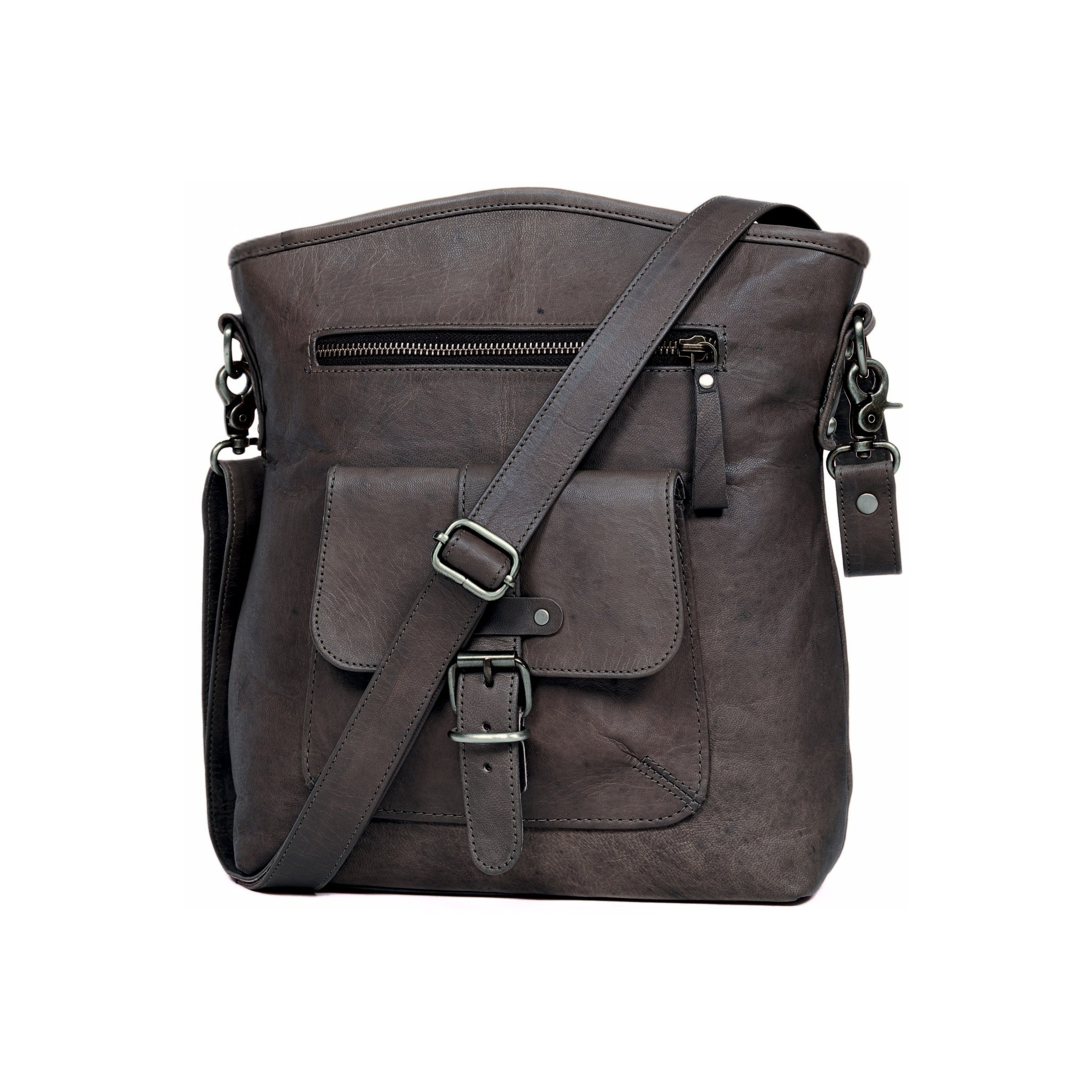 DEKVIO genuine leather crossbody shoulder purse in Black