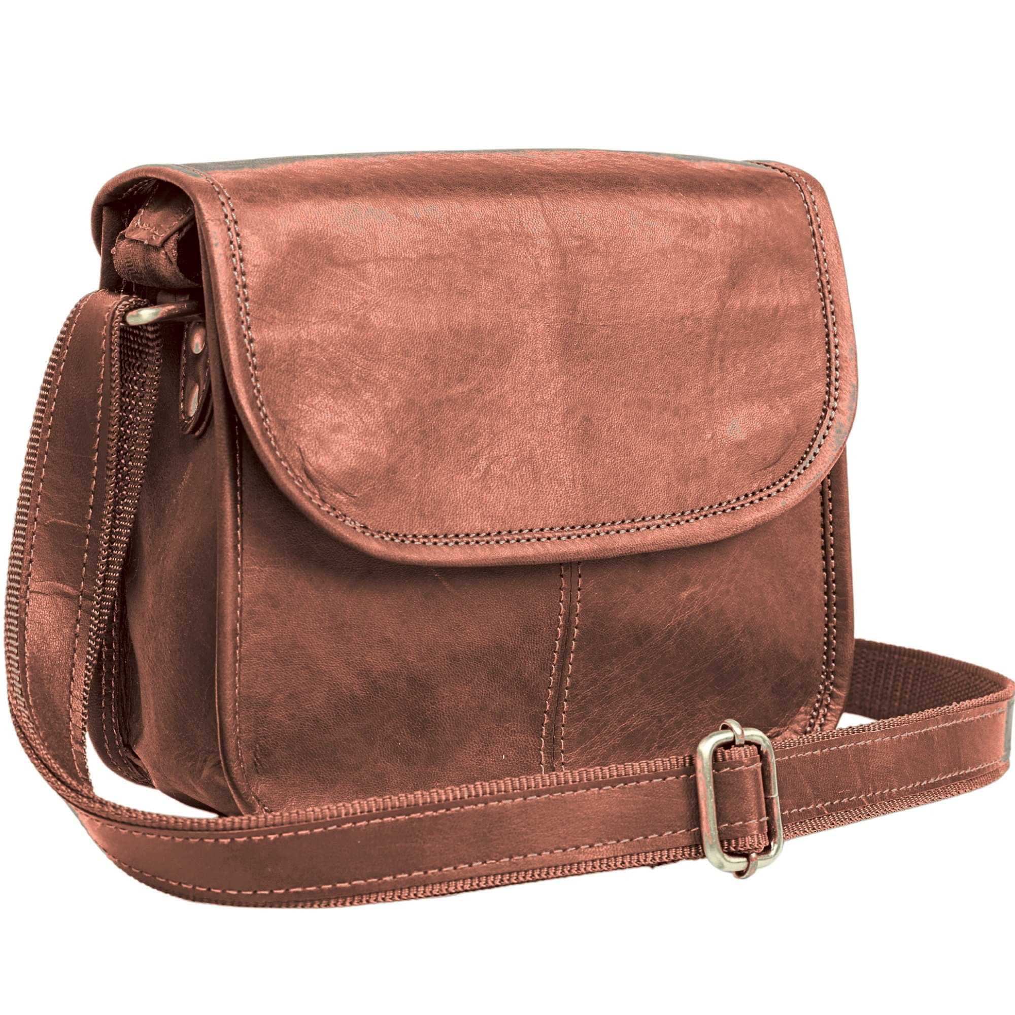 DEKVIO small leather crossbody purse in Brown
