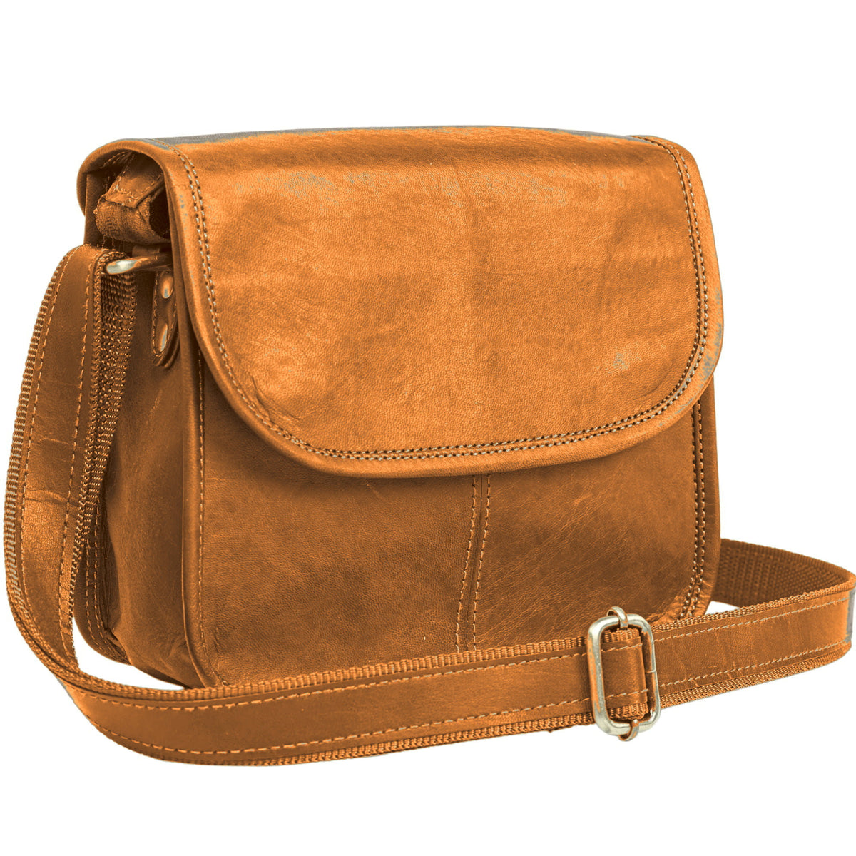 DEKVIO small leather crossbody purse in Tan