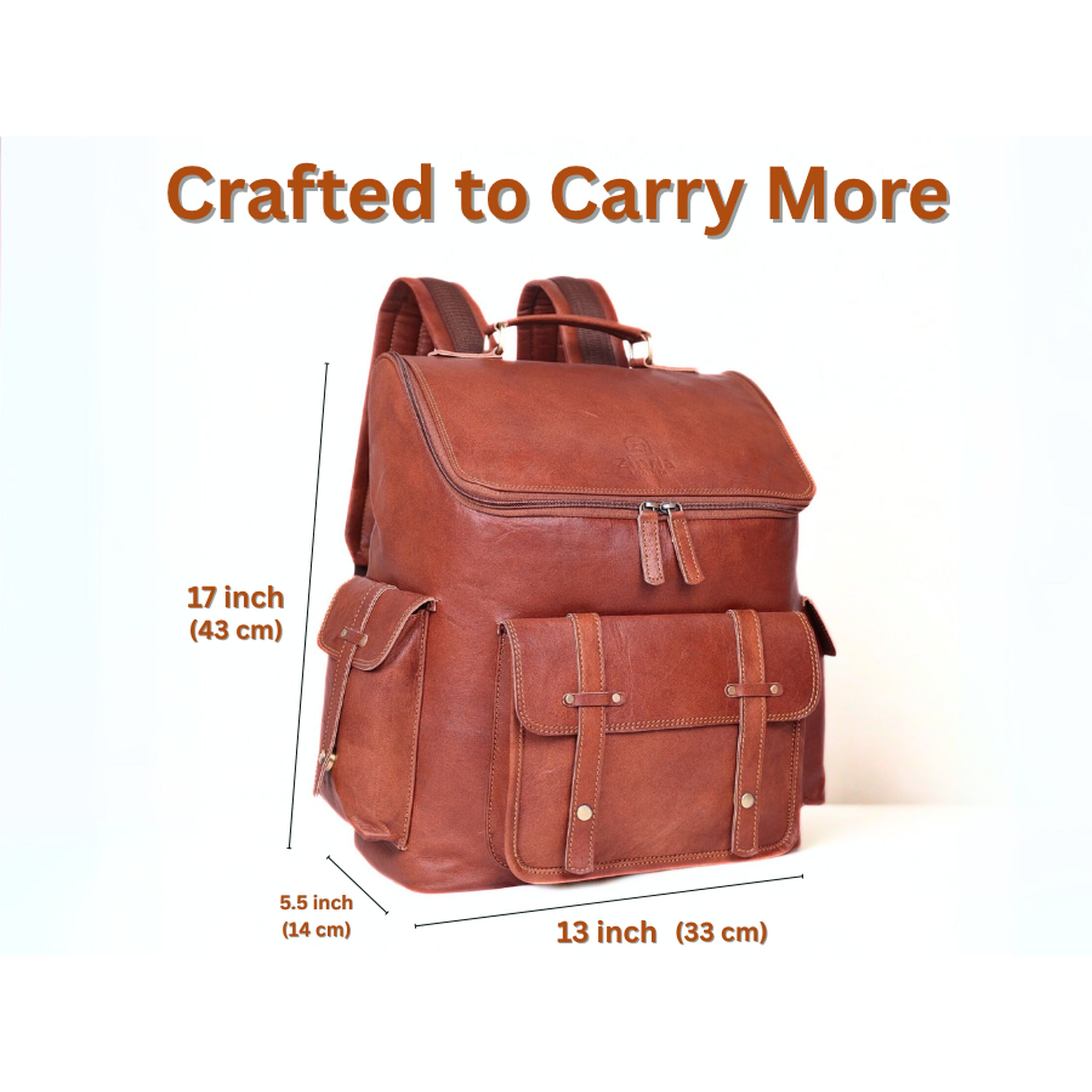 DEKVIO 17" Large Handcrafted Genuine Leather Backpack | Vintage Laptop Rucksack for Men & Women | Travel, Work & College | Brown, Coffee, Tan, Black