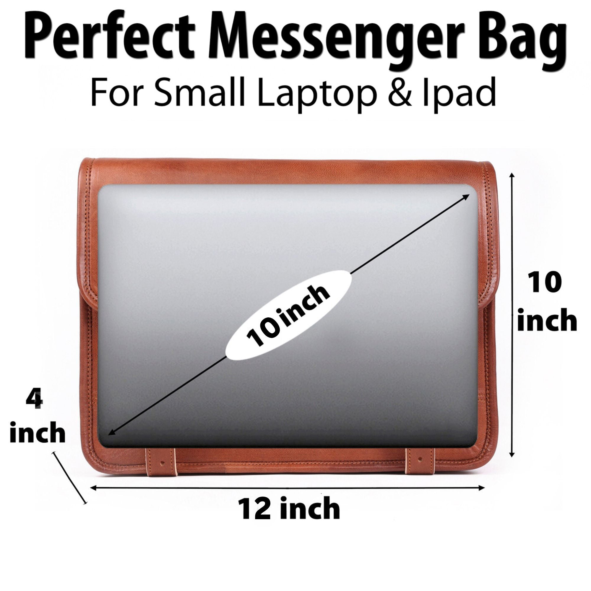 DEKVIO Small Leather Messenger Bag Crossbody Satchel for iPad Tablet 10 Inch Vintage Shoulder Bag for Men Women