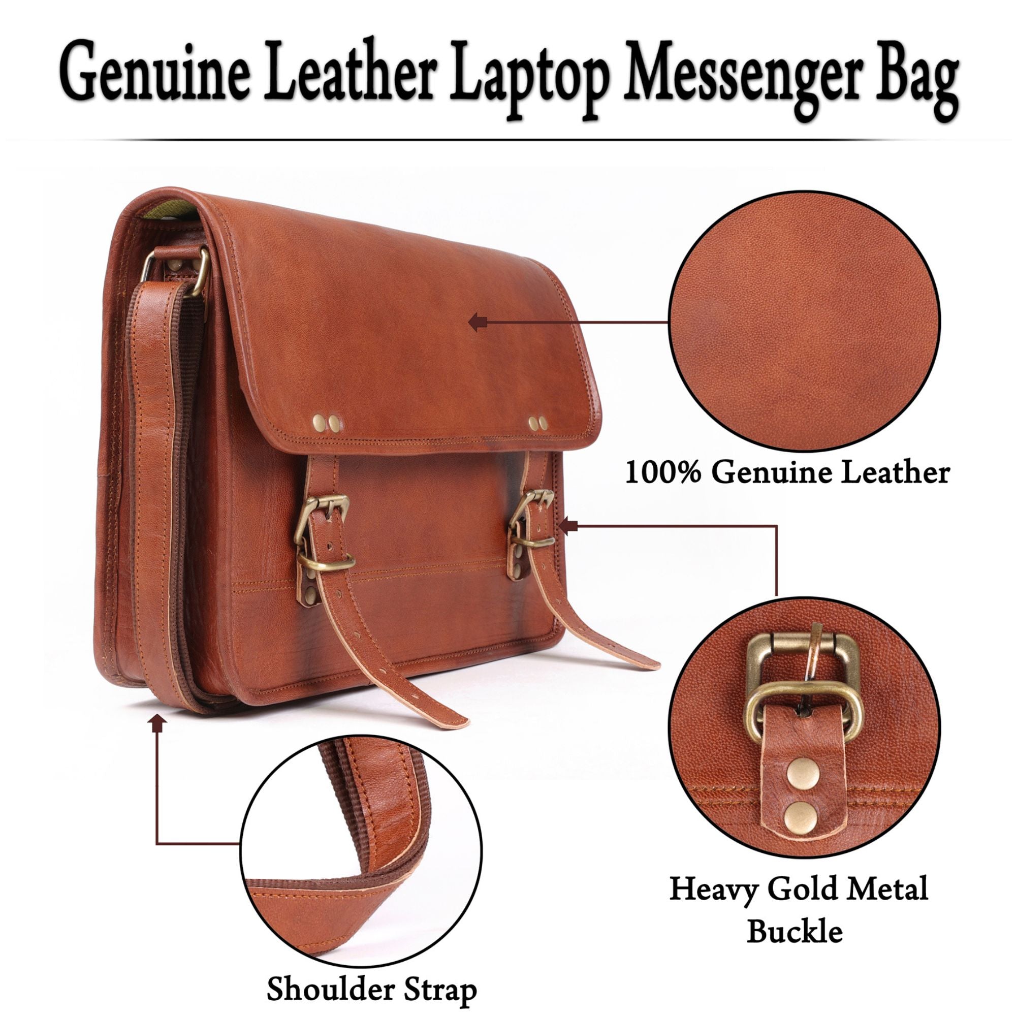 DEKVIO Small Leather Messenger Bag Crossbody Satchel for iPad Tablet 10 Inch Vintage Shoulder Bag for Men Women