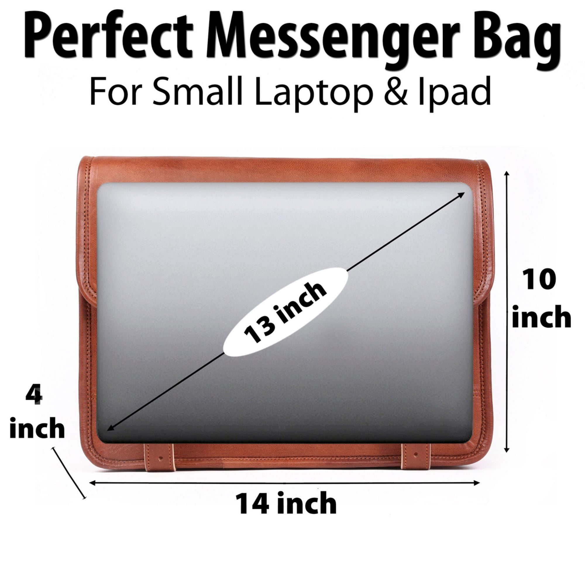 DEKVIO Small Leather Messenger Bag Crossbody Satchel for iPad Tablet 10 Inch Vintage Shoulder Bag for Men Women