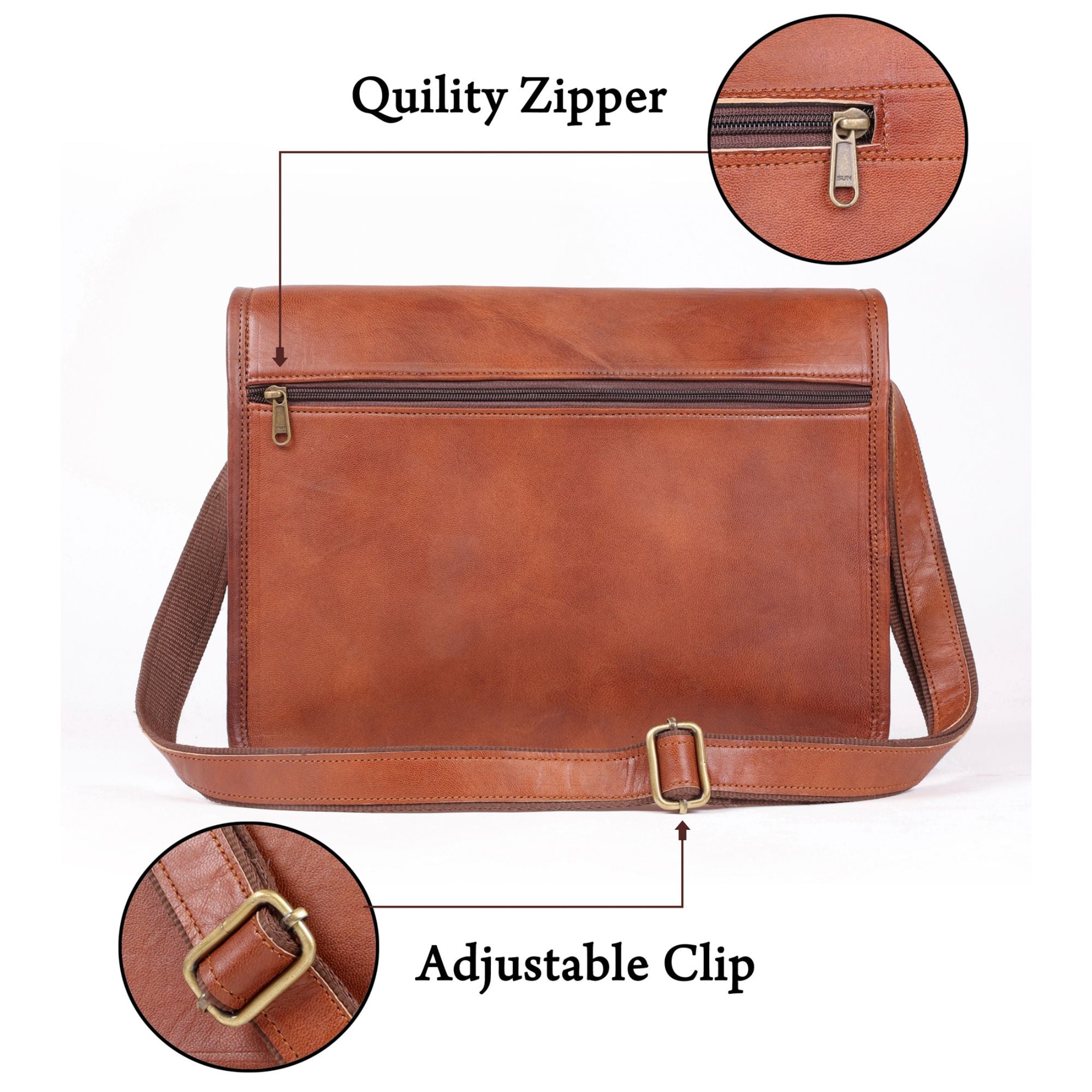 DEKVIO Small Leather Messenger Bag Crossbody Satchel for iPad Tablet 10 Inch Vintage Shoulder Bag for Men Women