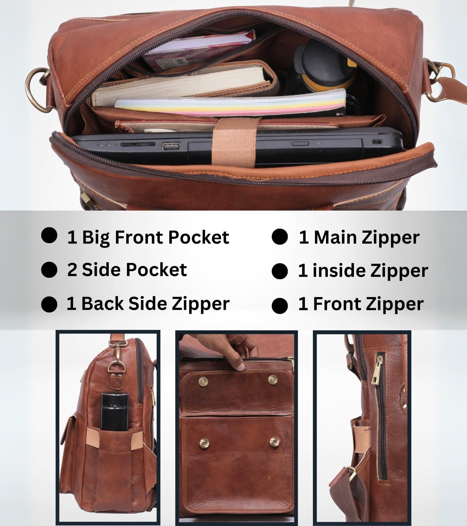 DEKVIO 16" Handcrafted Genuine Leather Backpack for Women | Laptop Rucksack | Travel, Work & College Bag | Brown, Coffee, Tan, Black