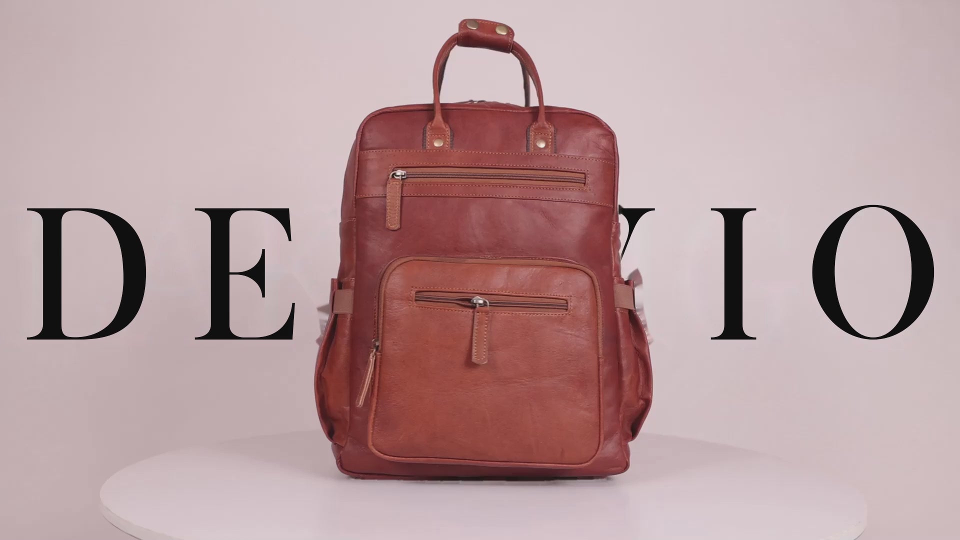 DEKVIO 16 inch genuine leather laptop backpack — product video
