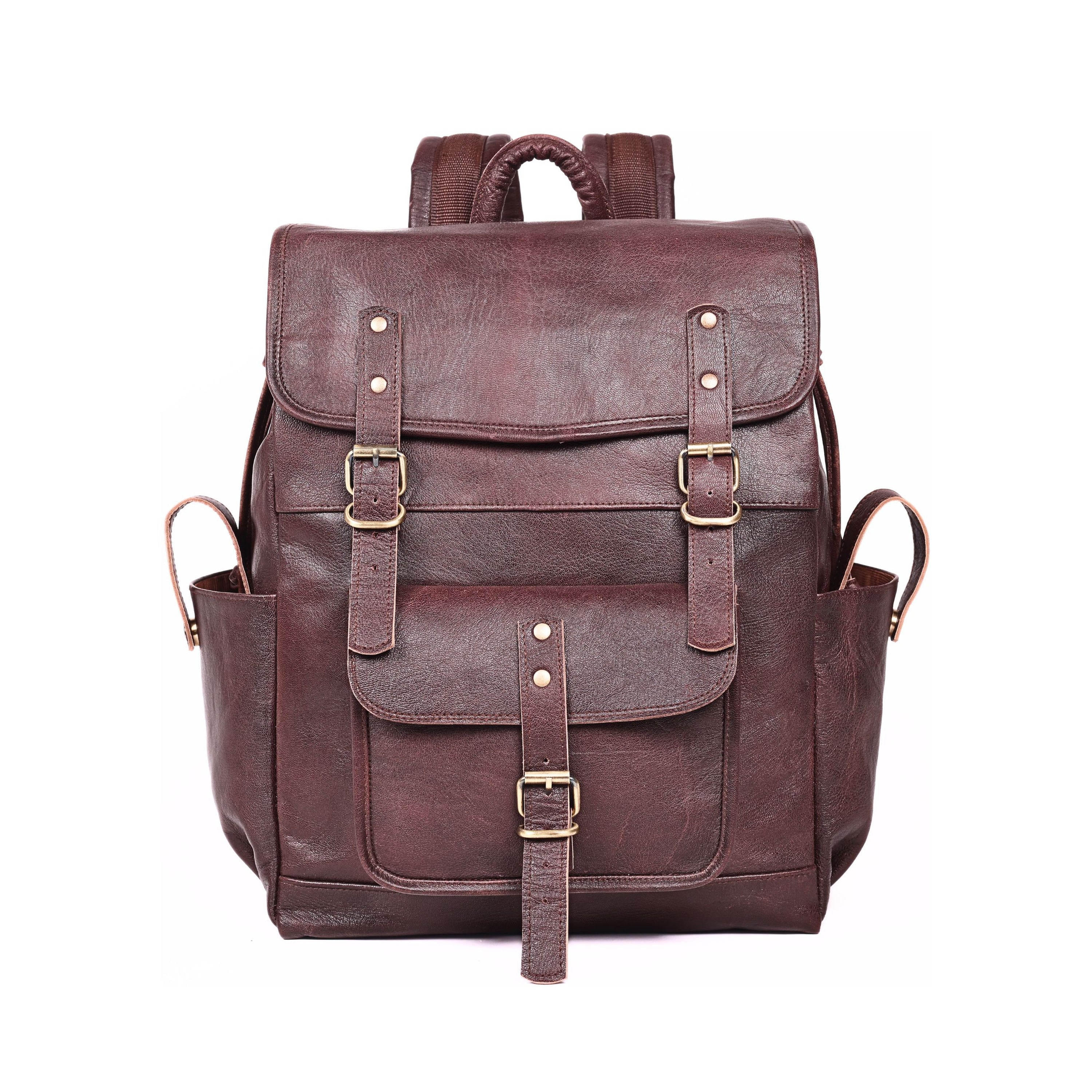 DEKVIO Leather Utility Laptop Backpack | Full Grain Travel & Work Bag