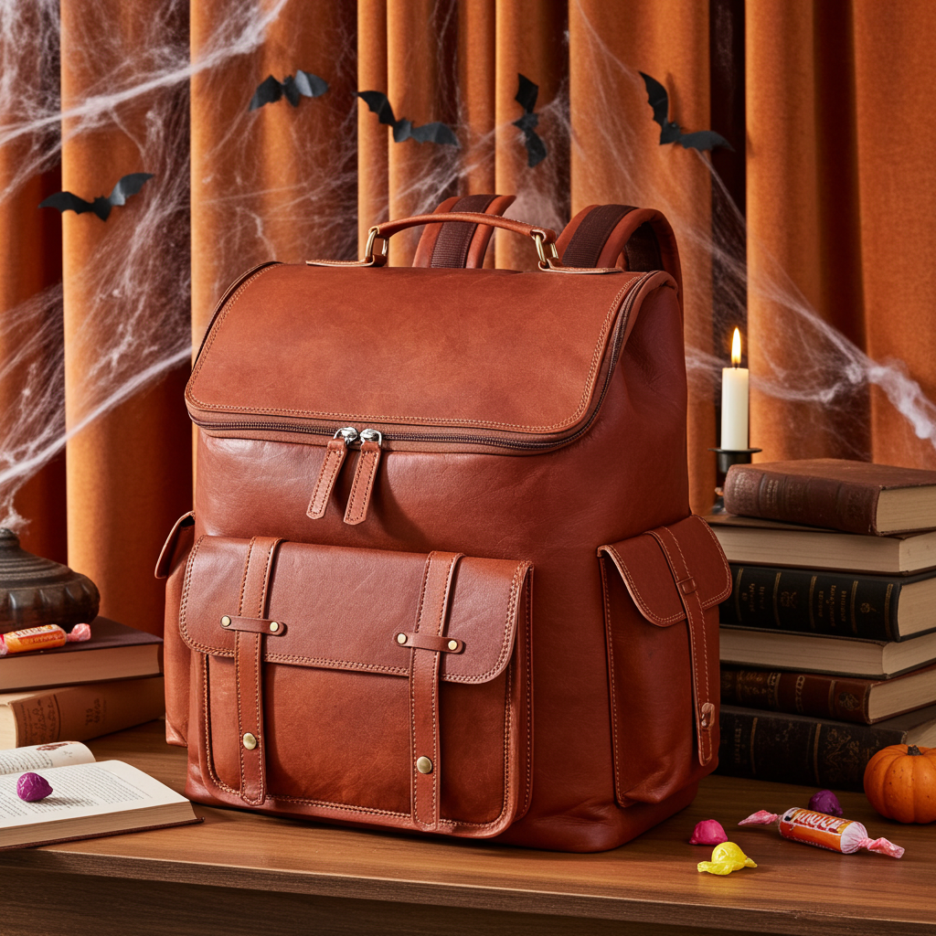 DEKVIO 17 inch Vintage large leather laptop backpack — product photo 21